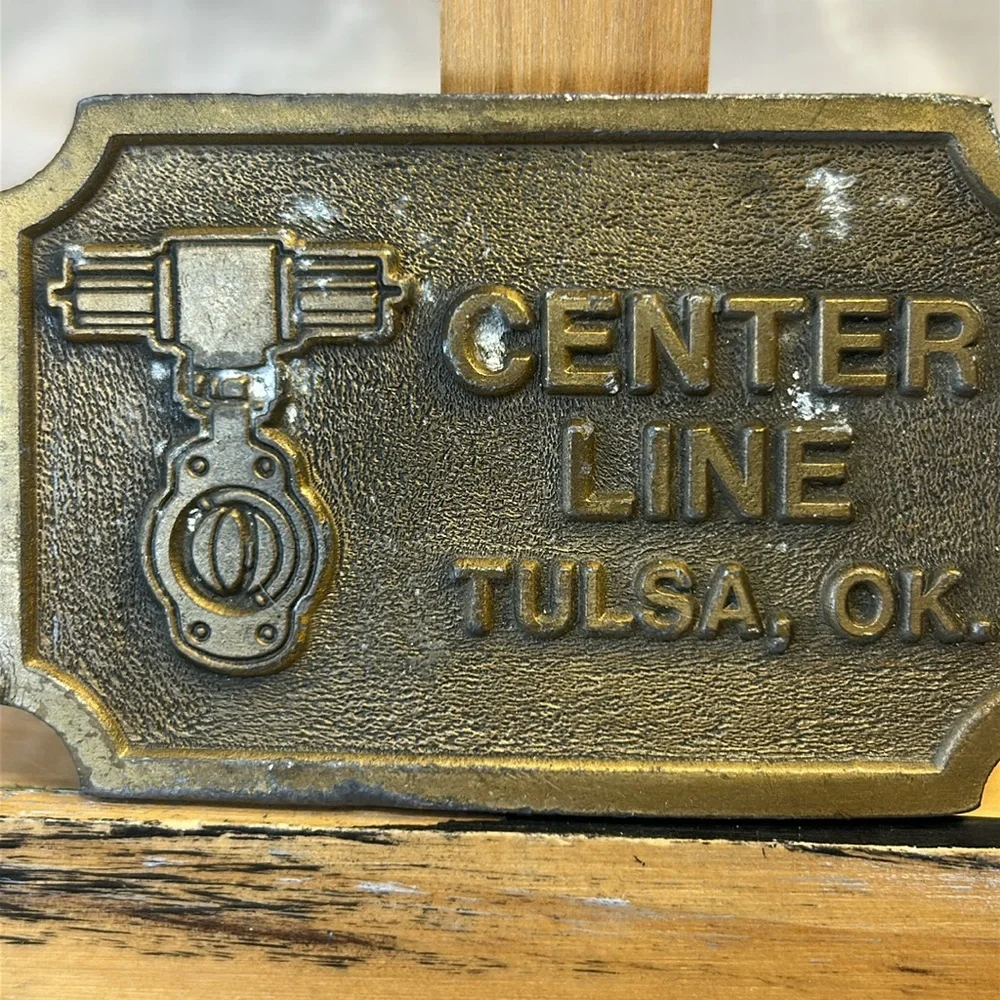 Center Line Tulsa, OK vintage belt buckle made in USA